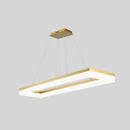 GobekUsa Gold Finish Rectangular Island LED Ceiling Light - Simple Acrylic Design