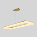 GobekUsa Gold Finish Rectangular Island LED Ceiling Light - Simple Acrylic Design
