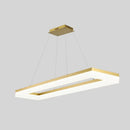 GobekUsa Gold Finish Rectangular Island LED Ceiling Light - Simple Acrylic Design