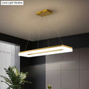 GobekUsa Gold Finish Rectangular Island LED Ceiling Light - Simple Acrylic Design