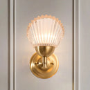 GobekUsa Gold Finish Shell-Shape Bedside Wall Mount Light with Frosted Glass - Contemporary Style Lamp