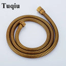 Gold flexible stainless steel shower hose bathroom brass fittings by Decorbites