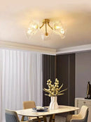 GobekUsa Glass Flower Chandelier Ceiling Light for Bedroom Living Room Hallway Kitchen