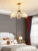 GobekUsa Glass Flower Chandelier Ceiling Light for Bedroom Living Room Hallway Kitchen