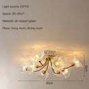 GobekUsa Glass Flower Chandelier Ceiling Light for Bedroom Living Room Hallway Kitchen