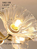 GobekUsa Glass Flower Chandelier Ceiling Light for Bedroom Living Room Hallway Kitchen