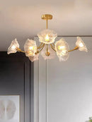 GobekUsa Glass Flower Chandelier Ceiling Light for Bedroom Living Room Hallway Kitchen