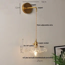 GobekUsa Clear Glass LED Wall Lights with Adjustable Pull Chain Switch