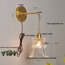 GobekUsa Clear Glass LED Wall Lights with Adjustable Pull Chain Switch