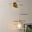 GobekUsa Clear Glass LED Wall Lights with Adjustable Pull Chain Switch