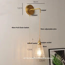 GobekUsa Clear Glass LED Wall Lights with Adjustable Pull Chain Switch