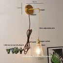 GobekUsa Clear Glass LED Wall Lights with Adjustable Pull Chain Switch