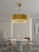 GobekUsa Crystal Water Droplet Pendant Lights: Elegant LED Dimmable Lamps for Dining Room Foyer