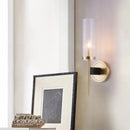 GobekUsa Gold Fluted Glass Wall Mount Lamp - Simple Cylinder Light Fixture