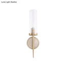 GobekUsa Gold Fluted Glass Wall Mount Lamp - Simple Cylinder Light Fixture