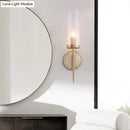 GobekUsa Gold Fluted Glass Wall Mount Lamp - Simple Cylinder Light Fixture