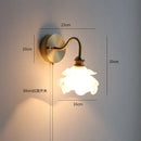 GobekUsa Copper Wall Sconce Glass Nordic Wall Lamp LED Pull Chain Switch