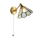 GobekUsa Copper Wall Sconce Glass Nordic Wall Lamp LED Pull Chain Switch