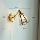 GobekUsa Copper Wall Sconce Glass Nordic Wall Lamp LED Pull Chain Switch