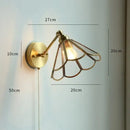 GobekUsa Copper Wall Sconce Glass Nordic Wall Lamp LED Pull Chain Switch