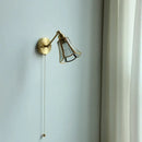 GobekUsa Copper Wall Sconce Glass Nordic Wall Lamp LED Pull Chain Switch