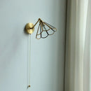 GobekUsa Copper Wall Sconce Glass Nordic Wall Lamp LED Pull Chain Switch