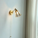 GobekUsa Copper Wall Sconce Glass Nordic Wall Lamp LED Pull Chain Switch