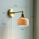 GobekUsa Copper Wall Sconce Glass Nordic Wall Lamp LED Pull Chain Switch