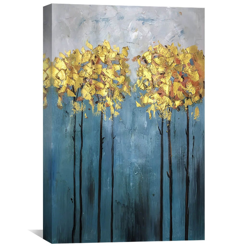 Gold Foil Flower Oil Painting