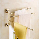 GobekUsa Copper Swivel Towel Bars Wall Mounted Bathroom Towel Holder Rack Gold 32cm