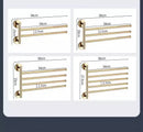 GobekUsa Copper Swivel Towel Bars Wall Mounted Bathroom Towel Holder Rack Gold 32cm