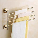 GobekUsa Copper Swivel Towel Bars Wall Mounted Bathroom Towel Holder Rack Gold 32cm