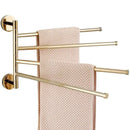 GobekUsa Copper Swivel Towel Bars Wall Mounted Bathroom Towel Holder Rack Gold 32cm