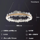 GobekUsa Frost Texture LED Ring Chandelier for Living Room Office Ceiling