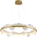 GobekUsa Frost Texture LED Ring Chandelier for Living Room Office Ceiling