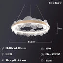 GobekUsa Frost Texture LED Ring Chandelier for Living Room Office Ceiling