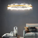 GobekUsa Frost Texture LED Ring Chandelier for Living Room Office Ceiling