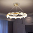 GobekUsa Frost Texture LED Ring Chandelier for Living Room Office Ceiling