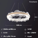 GobekUsa Frost Texture LED Ring Chandelier for Living Room Office Ceiling