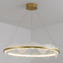 GobekUsa Frost Texture LED Ring Chandelier for Living Room Office Ceiling