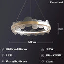 GobekUsa Frost Texture LED Ring Chandelier for Living Room Office Ceiling