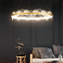GobekUsa Frost Texture LED Ring Chandelier for Living Room Office Ceiling