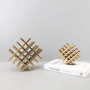 GobekUsa Geometric Block Metal Sculpture Abstract Square Decor Figurines, Home Decor Accessories