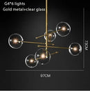 GobekUsa Gold Glass Bubble Chandelier for Dining Room