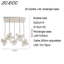 GobekUsa Glass Bubble LED Chandelier: Stylish Ceiling Lighting for Dining & Living Room