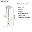 GobekUsa Glass Bubble LED Chandelier: Stylish Ceiling Lighting for Dining & Living Room