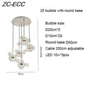 GobekUsa Glass Bubble LED Chandelier: Stylish Ceiling Lighting for Dining & Living Room