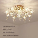 GobekUsa Glass Flower Chandelier Ceiling Lamp - Nordic Crystal Branch Tree Lighting for Living Room and Bedroom