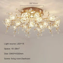 GobekUsa Glass Flower Chandelier Ceiling Lamp - Nordic Crystal Branch Tree Lighting for Living Room and Bedroom