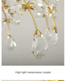 GobekUsa Glass Flower Chandelier Ceiling Lamp - Nordic Crystal Branch Tree Lighting for Living Room and Bedroom